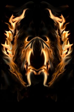 Flaming Wings of Fire and Flames Background.の写真素材