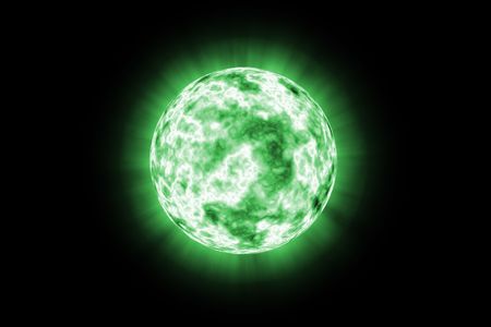 Environmental Green Planet Isolated on a Black Copy Space Background.の写真素材