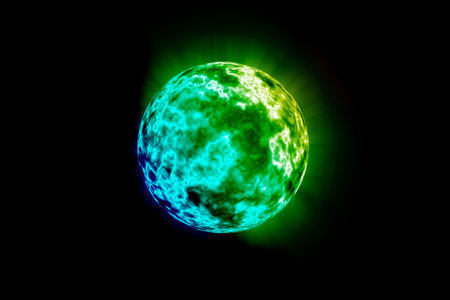 Environmental Green Planet Isolated on a Black Copy Space Background.の写真素材