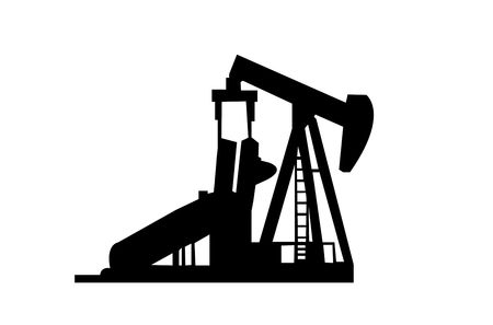 Oil Well Silhouette isolated on a white background.の写真素材
