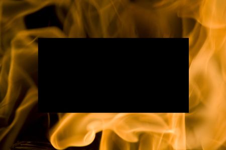 Flames of Fire Background Frame with Black Copy Space.の写真素材
