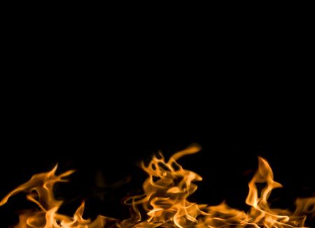 Flames of Fire Background Frame with Black Copy Space.の写真素材