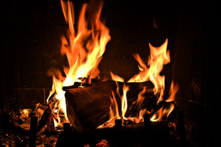 Red Fire Flames of Hell against a black background.