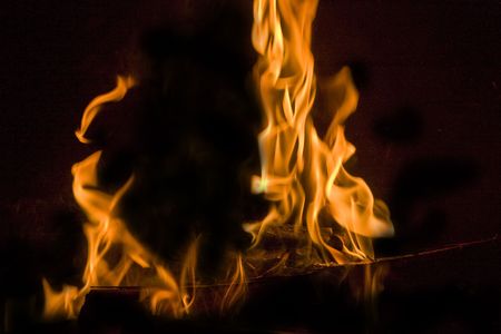 Flames of Fire in a fireplace.の写真素材