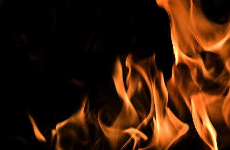 Red Fire Flames of Hell against a black background.