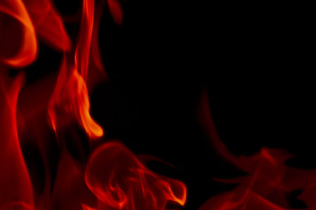 Flames Fire of Hell against a black background. 