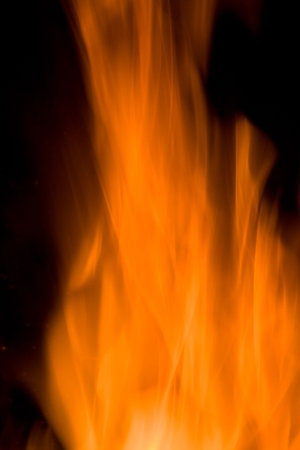 Flames Fire of Hell against a black background. 