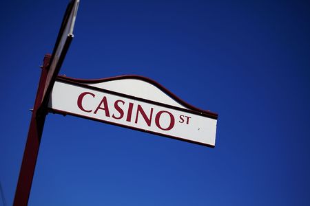 A street sign shoing the way to Casino streetの写真素材