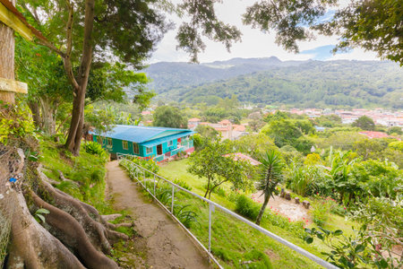 boquete August 2017: In August many visitors find accommodation in this mountain village that use as a base to explore the beautiful surrounding area that includes the Baru volcanoのeditorial素材