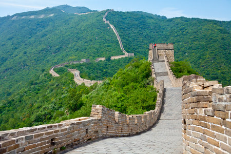 muntianyu July 2011 - In July many visitors visit the Great Wall that was built to protect the various dynasties from their enemies. When the soldiers saw the enemies, they made light signals from one tower to the other.のeditorial素材