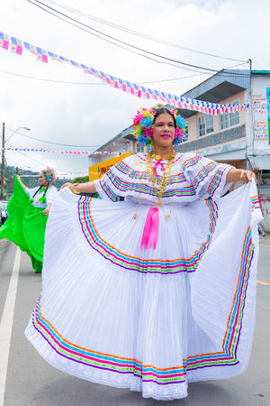 boquete panama November 2017 this is a month of great celebrations in Panama. Many visitors can admire parades in traditional clothes and drum sound paradesのeditorial素材