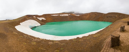 viti crater iceland in summerの写真素材