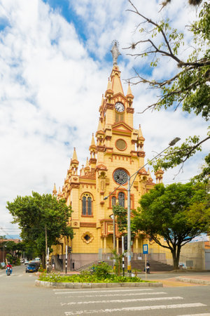 January 2018 This is the church of Nazareno in Medellin. Due to a majority of the funerals in the city of Medellín being held in this church, the same received the nickname church of the Dead.のeditorial素材