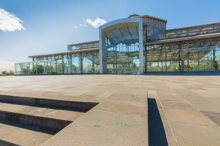 Quito April 2018 The cultural center of  Itchimbia is a modern building in Quito that exhibits temporary art exhibitions.のeditorial素材