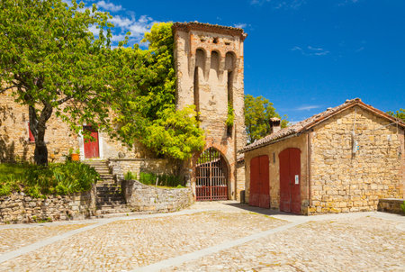 Modena April 2013 Montefestino castle in Modena Italy visited for its medieval interiorsのeditorial素材