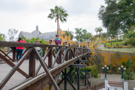 Peru July 2018 View of Sighs Bridge in Barranco district Lima The bridge was built in 1876, in order to join the ends of the gorge.のeditorial素材