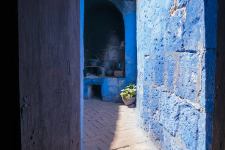 Arequipa Peru August 2018 in each house of Santa Catalina monastery there was a kitchen like this where the nun s assistant prepared foodのeditorial素材