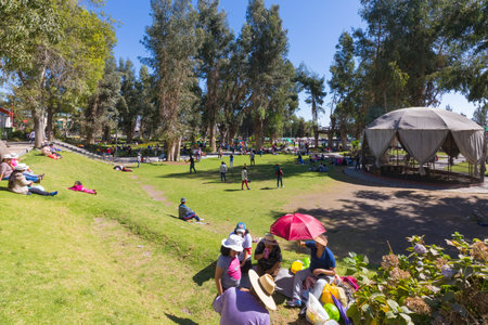 Arequipa Peru August 26th 2018 area picnic in the park Selva Alegre visited especially on the...