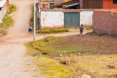 Cuzco Peru September 11 2018 in the immediate vicinity of Cuzco is located this small village called Chinchero where you can find the atmosphere of ancient Peru.のeditorial素材