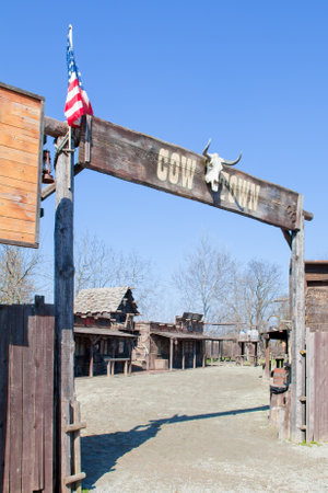 Voghera Italy March 6 2011 in Cowboyland theme park in Northern Italy, you can visit this typical Far West villageのeditorial素材