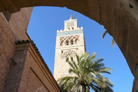 Morocco January 2 2010 The Kutubiyya Mosque is the main religious building in the city of Marrakesh, Morocco. It is one of the most accomplished examples of Islamic architectureのeditorial素材