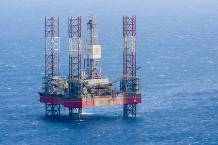 Malta May 29 2010 This oil platform is located off the coast of Malta in the Mediterranean Seaのeditorial素材