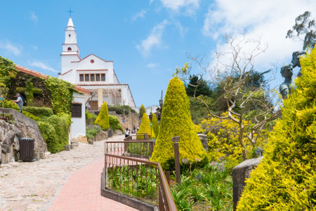 Bogota,  Colombia   March 18  Mount Serrate Church built on a hill where thousands of pilgrims arrive every year to pray and enjoy the breathtaking views of the capital. Shoot on March 18, 2019のeditorial素材
