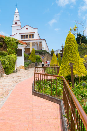 Bogota,  Colombia   March 18  Mount Serrate Church built on a hill where thousands of pilgrims arrive every year to pray and enjoy the breathtaking views of the capital. Shoot on March 18, 2019のeditorial素材