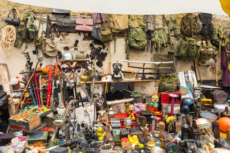 Bogota,  Colombia   March 25   Antique objects for sale in San Alejo market. This is a meeting point...