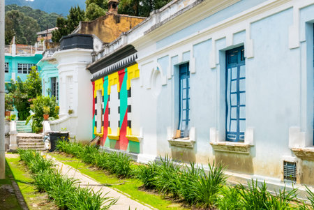 Bogota,  Colombia   March 31  This small district named La Candelaria  in the historic center of Bogota is a spotlight to visit for its coloured buildings, bars, restaurants and artesanal shops. Shoot on March 31, 2019のeditorial素材