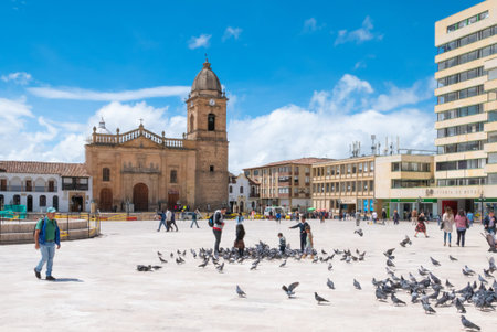 Tunja, Colombia  May 10  Santo Domino Church in Bolivare Square. Located in the historic center of...