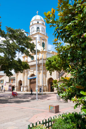 Chia, Colombia June 11 Relaxing in Santander park of Chia. A meeting point for locals and tourists who appreciate its natural sceneries. Shoot on June 11, 2019のeditorial素材
