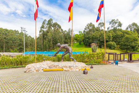 Zipaquira, Colombia June 6 Monument dedicated to the miners who dug the tunnel of the the salt cathedral located in Zipaquira Southern Colombia. Shoot on June 6, 2019のeditorial素材