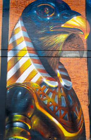 Bogota, Colombia July 9 This mural has been realized on a wall of one of the industrial districts of Bogota city known for its street art.Shoot on July 9, 2019のeditorial素材