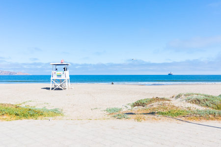 La Serena Chile November 6 lookout tower on the beach of la Serena. Shoot on November 6, 2019