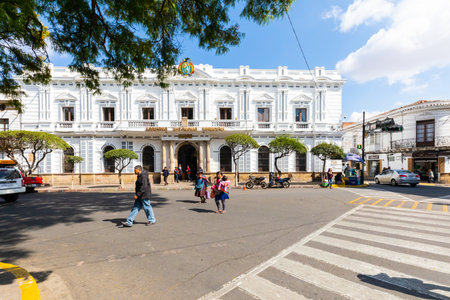 Sucre Bolivia October, 6 Government building  in May 25th Square built in 1560 in the historic center of the city and still in operation. Shoot on October 6, 2019のeditorial素材