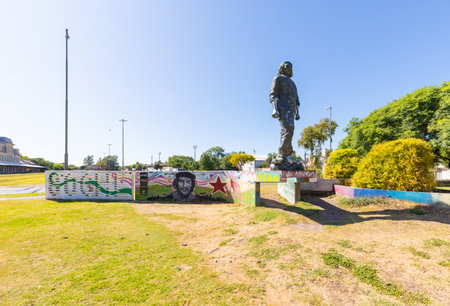 Rosario Argentina February 19  this statue representing Che Guevara was made in 2008 by fusing 75,000 brass keys donated by citizens from all over the world. Shoot on February 19, 2020のeditorial素材