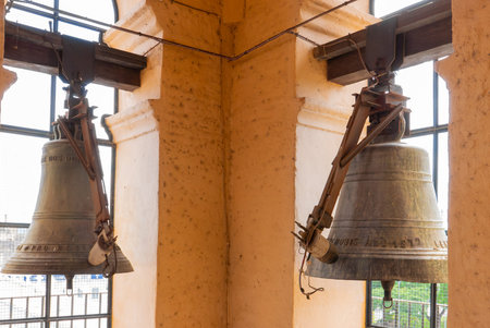 Cordoba Argentina December 9 these are the ancient cathedral bells now electronically operated. Shoot on December 9, 2019.のeditorial素材
