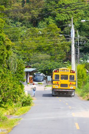 Panama Boquete houses on the outskirts in a sunny day