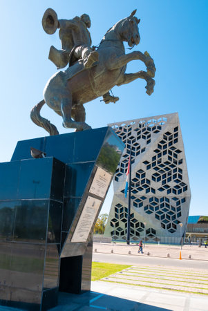 Cordoba Argentina December 17 equestrian monument in Northern Cordoba dedicated to the hero Bautista Busto Argentinian military. Shoot on December 17, 2019のeditorial素材