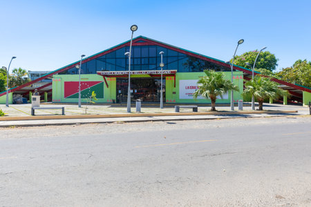 Panama David March 13, building of the municipal school of fine arts, panoramic view. Shoot on March 13, 2021のeditorial素材