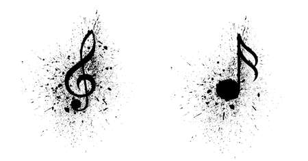 Musical notes stave line pattern symbols icon for staff and music note theme Transparent background wave Piano, jazz sound notes Fun vector key sign Classic clef Doodle quaver G melody on paper.のイラスト素材