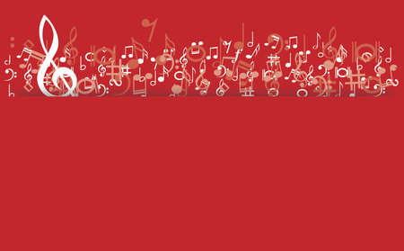 Musical notes stave line pattern symbols icon for staff and music note theme Transparent background wave Piano, jazz sound notes Fun vector key sign Classic clef Doodle quaver G melody on paper.のイラスト素材