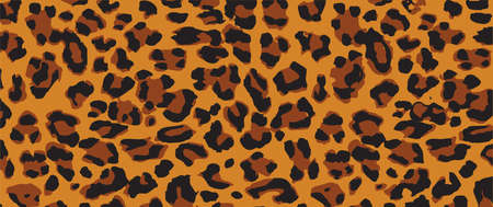 Animal icon. Leopard, cheetah or jaguar pattern texture banner. Funny vector seamless sign. Wildlife fabric print background. Camouflage pattern signs.のイラスト素材