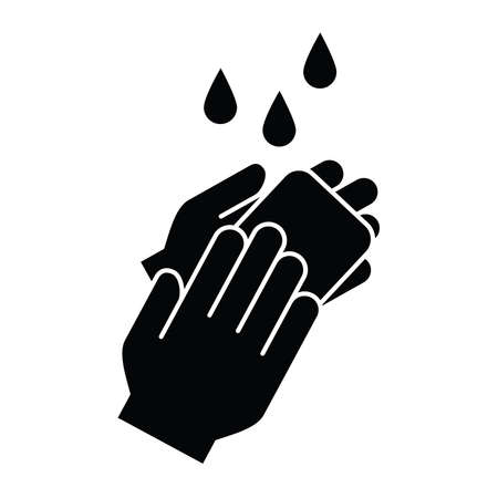 Hand washing, handwashing with soap, alcohol, detergent, anti bacteria and water. Wash your hands to keep clean icons. Flat vector icon. Hygiene sign symbols.のイラスト素材