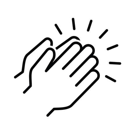 Applause audience. icon. Clap, plaudits, standing ovation symbol. flat hands clapping icons. High five signs. Vector human language sign. Bravo congratulation, congrats, you did it. Cheer hands up.のイラスト素材
