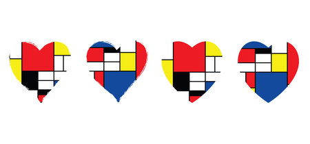 Checkered style emulation. The Netherlands art history and Holland painter. Dutch mosaic or checker line pattern. Retro pop art patternのイラスト素材