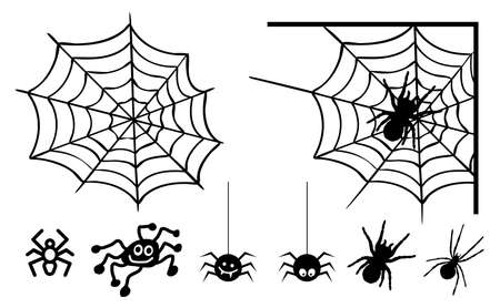 Black Cobweb, background. Vector Spider happy halloween party day fun funny spooky  creepy horror insect hush slide 31 october fest Spiderman hallow Webbing line pattern Unlucky Accident zombie.のイラスト素材