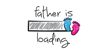 Slogan new life is loading with download bar, baby please wait. Newborn coming soon, happy family...