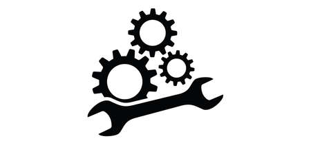 Cogwheels brain. Think big ideas. Gear mechanism settings tools template banner. Funny vector cog signs. Cogwheel strategy teamwork concept icons. Gears in Progress. Cogs wheel icon.のイラスト素材